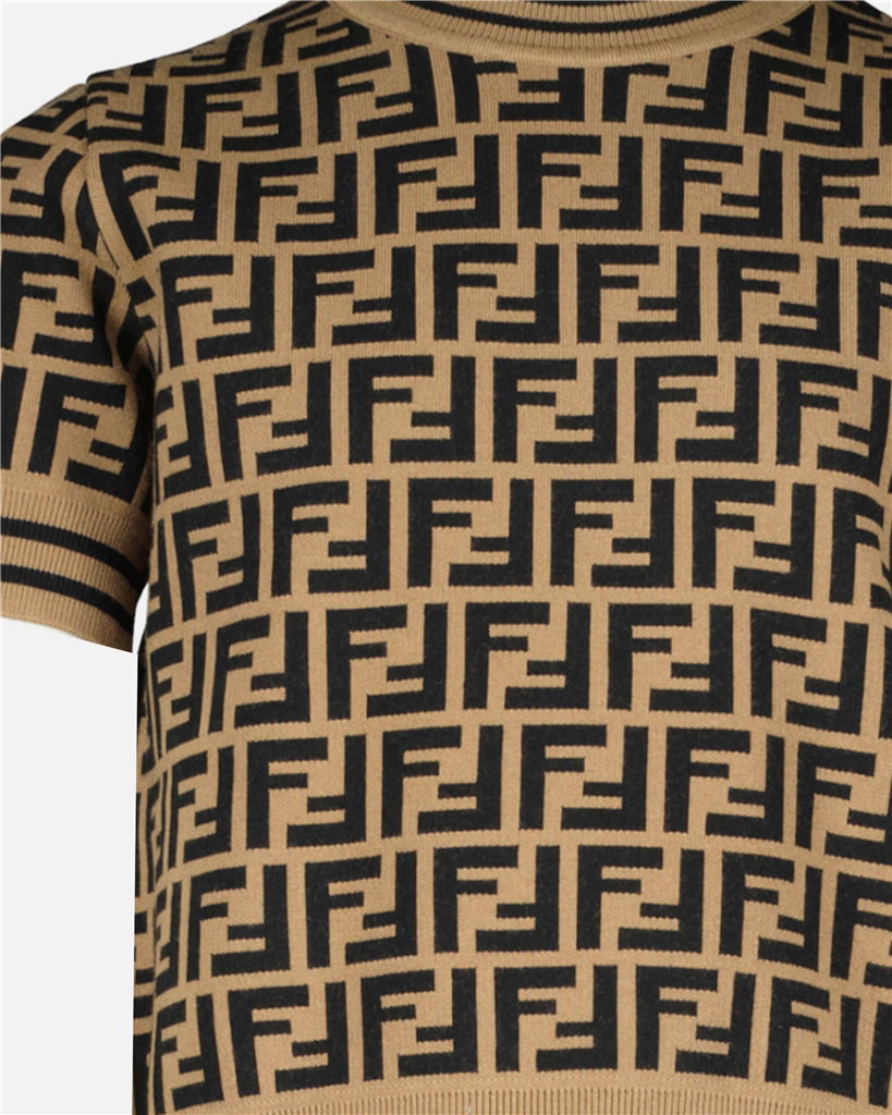 의류 T-shirt FF Marron Fendi 갈색 남아(3세 이상)