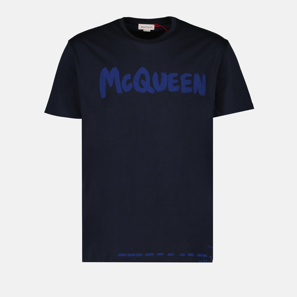Tシャツ グラフィティ T シャツ Alexander McQueen 青 男