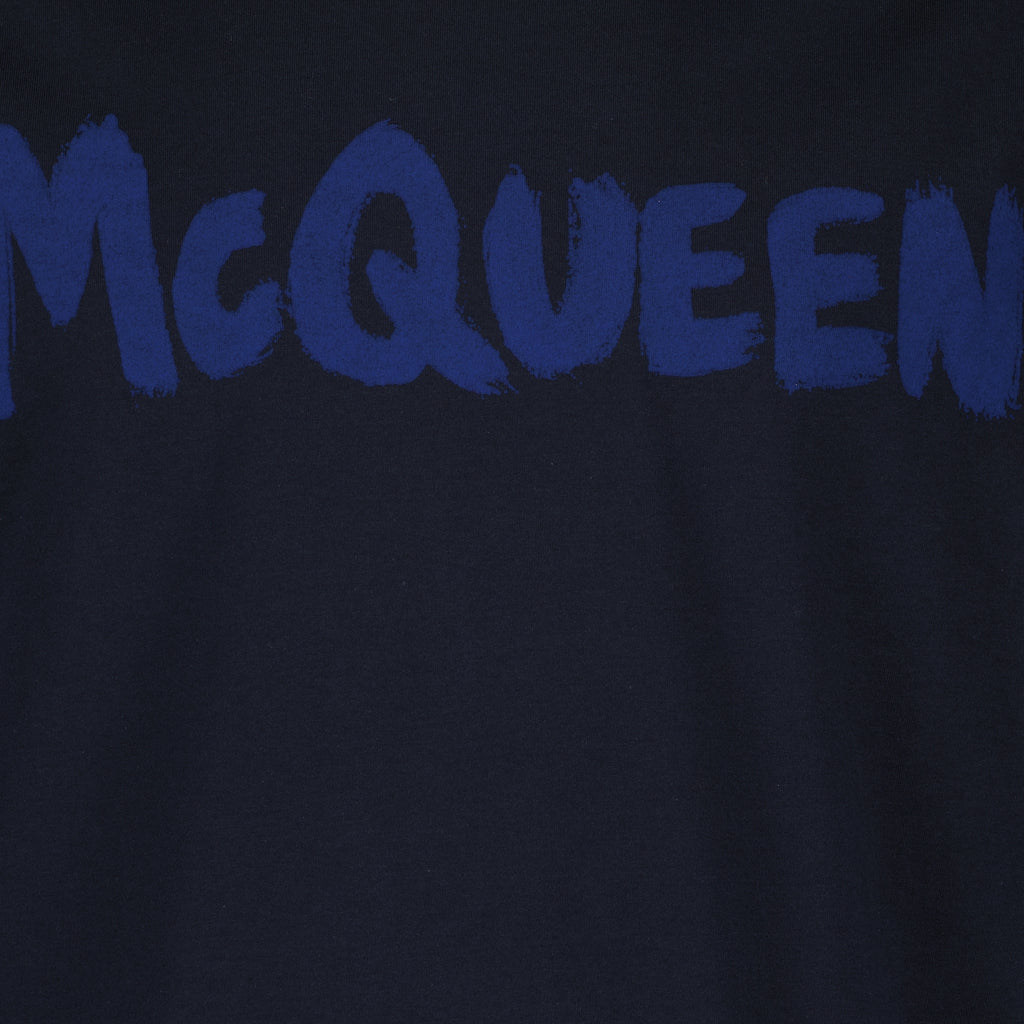 Tシャツ グラフィティ T シャツ Alexander McQueen 青 男