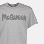 T-Shirts T-shirt Graffiti Alexander McQueen Grau Homme