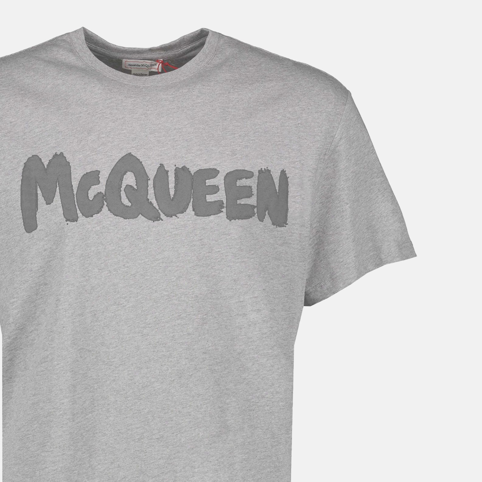 T-Shirts T-shirt Graffiti Alexander McQueen Grau Homme