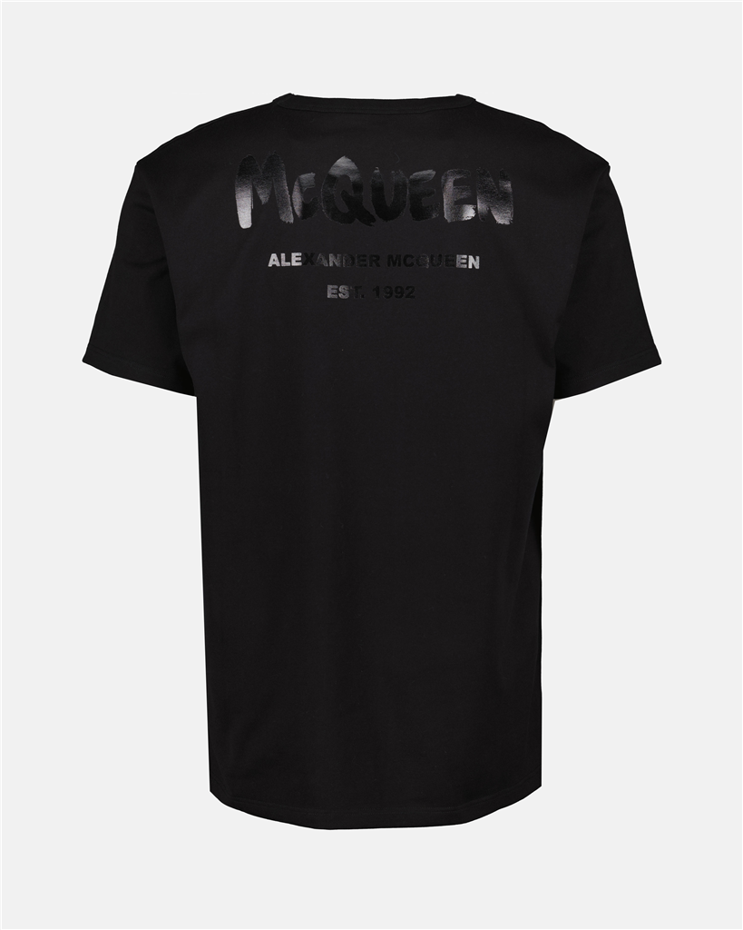 T-shirt T-shirt Graffiti Alexander McQueen Nero Homme
