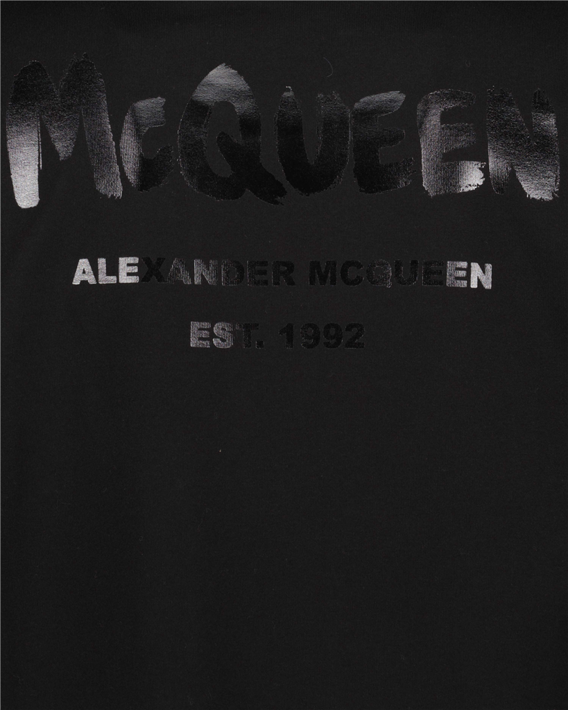 T-shirt T-shirt Graffiti Alexander McQueen Nero Homme