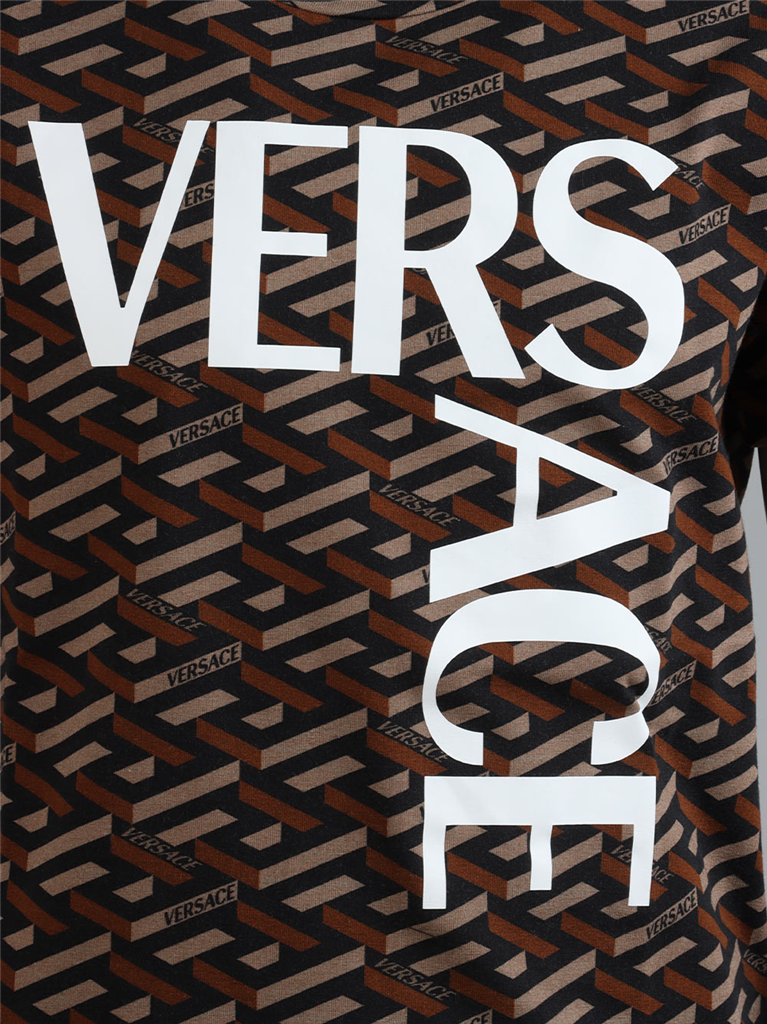 의류 T-shirt Greca à logo Versace 갈색 어린이들