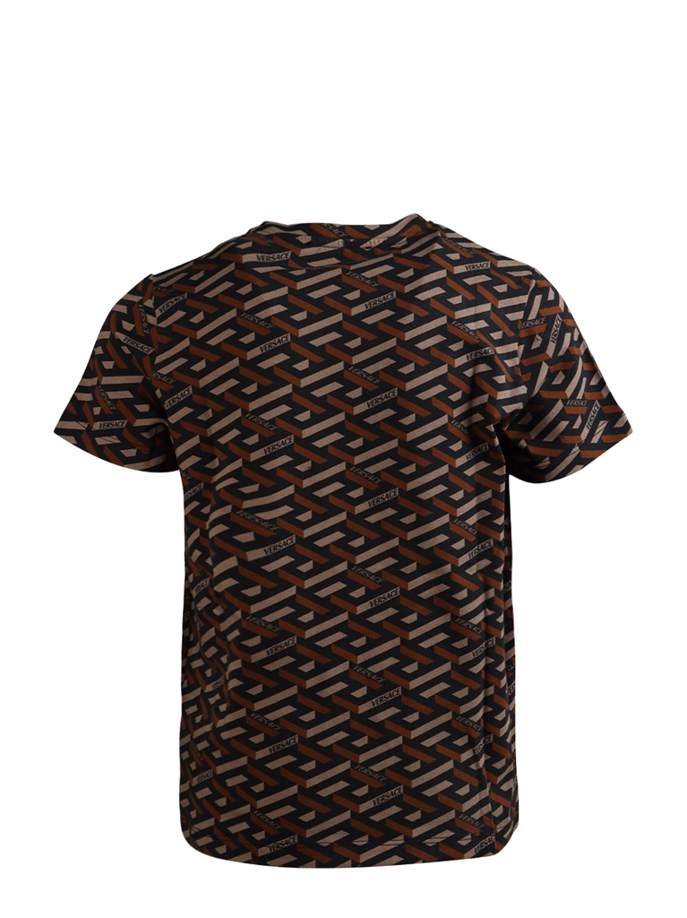 의류 T-shirt Greca à logo Versace 갈색 어린이들