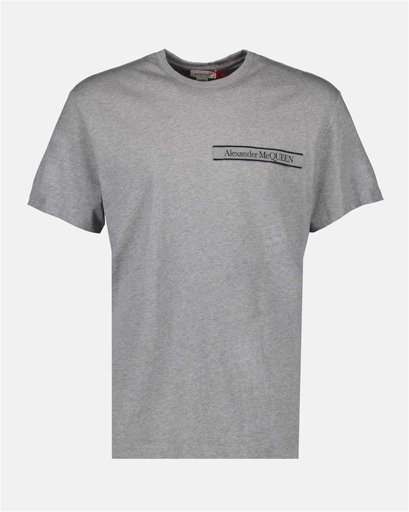 T-Shirts T-shirt à logo bande Alexander McQueen Grau Homme