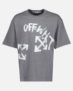 티셔츠 T-shirt Paint Script Off-White 회색 Homme