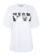 Felpe T-shirt logo lamé MSGM Bianco Femme
