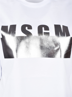 Felpe T-shirt logo lamé MSGM Bianco Femme