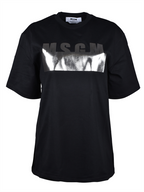 Sudaderas T-shirt logo lamé MSGM Negro Femme