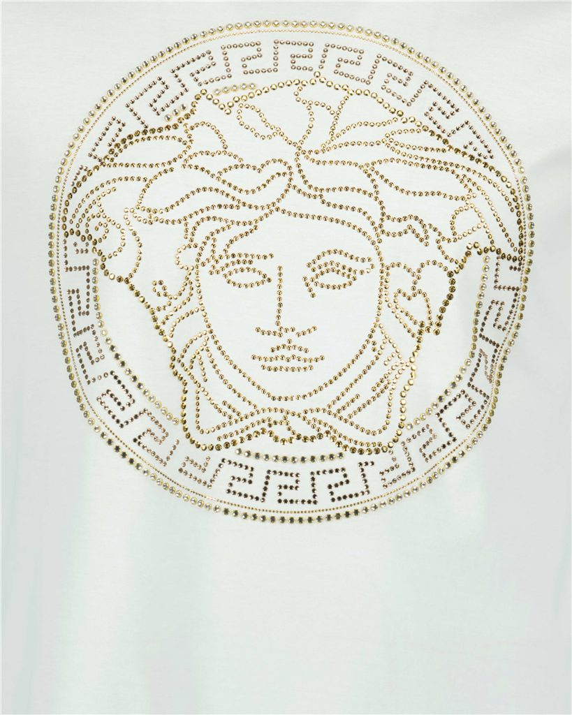 T-shirts T-shirt Medusa strass Versace Blanc Homme