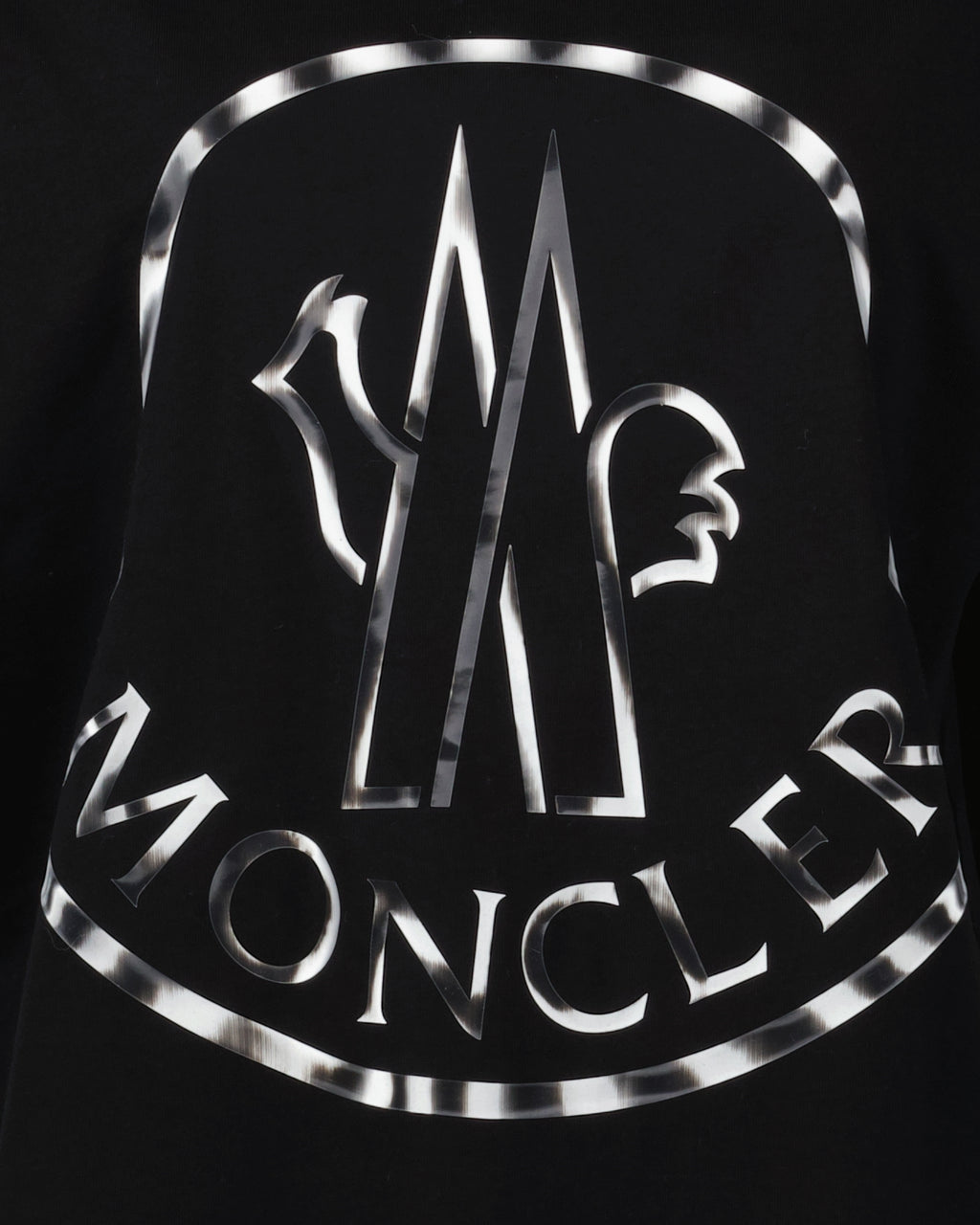 T-Shirts Metallisches Logo T-Shirt Moncler Schwarz Damen
