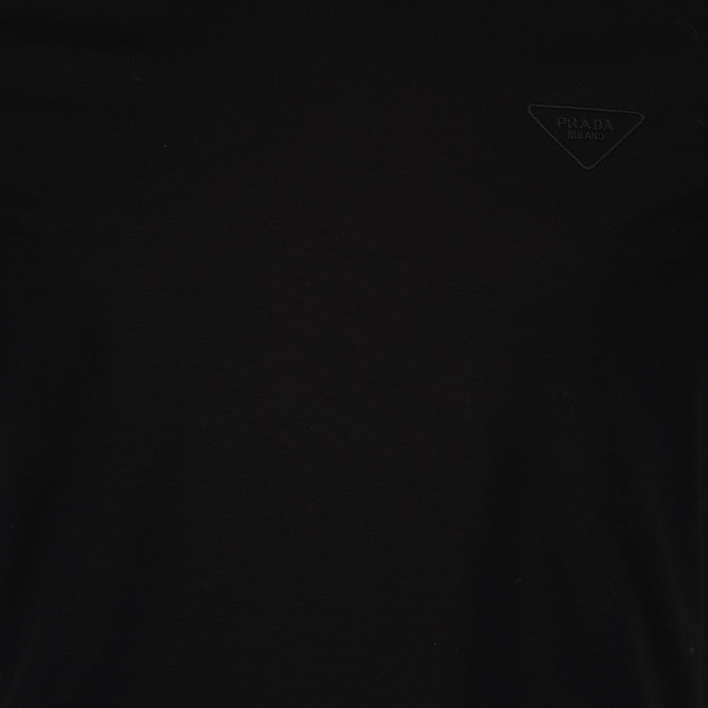 Camisetas T-shirt à logo triangle Prada Negro Homme