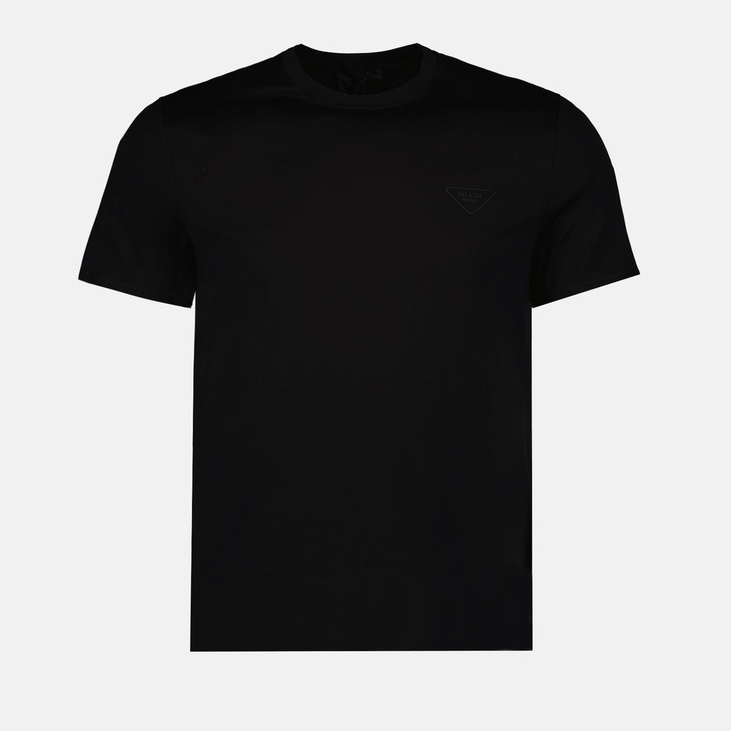 Camisetas T-shirt à logo triangle Prada Negro Homme