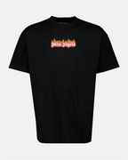 Camisetas T-shirt Burning logo Palm Angels Negro Homme