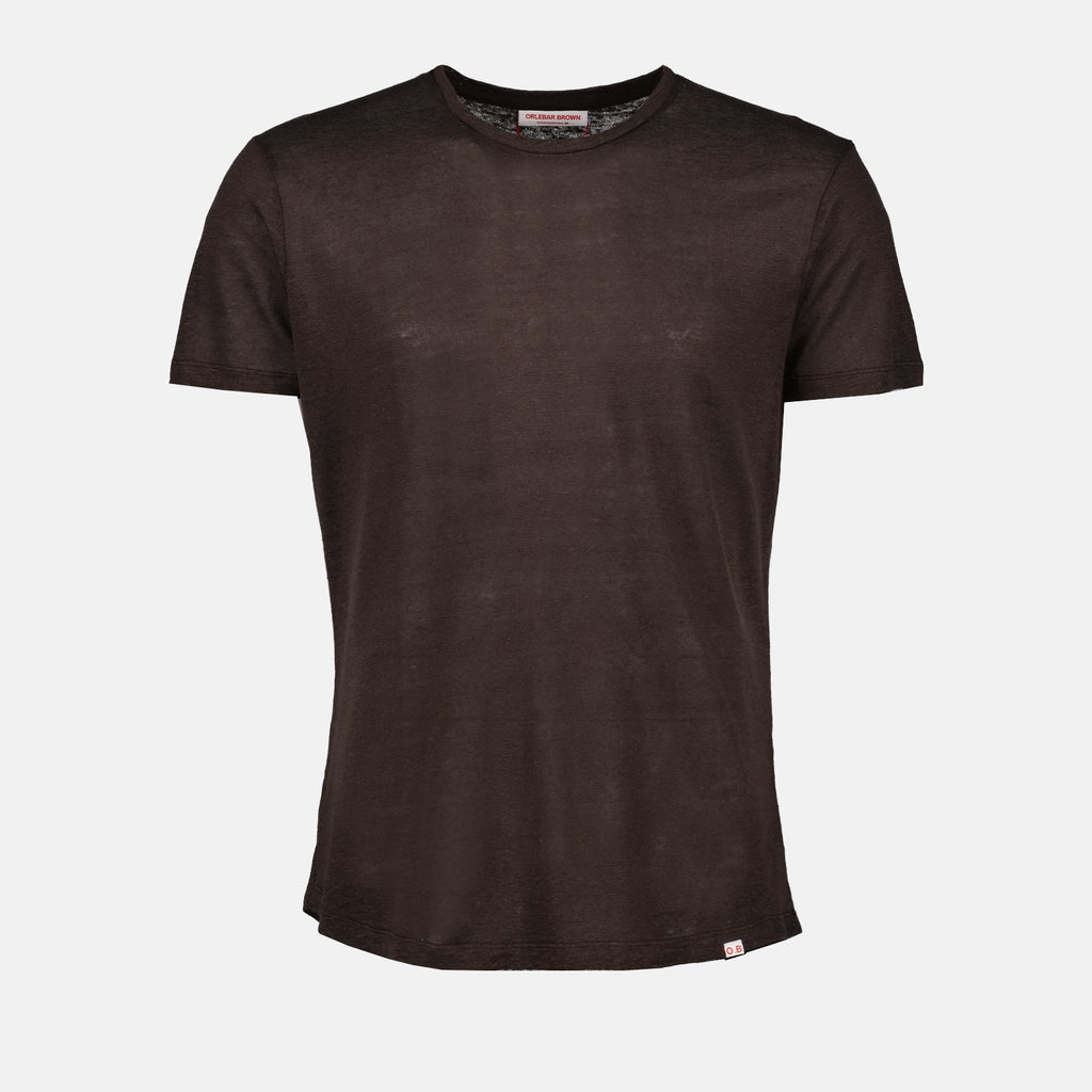 티셔츠 T-shirt OB-T en lin Orlebar Brown 갈색 Homme