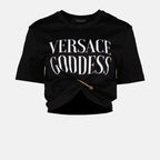 T-shirt T-shirt Safety Pin Versace Nero Femme