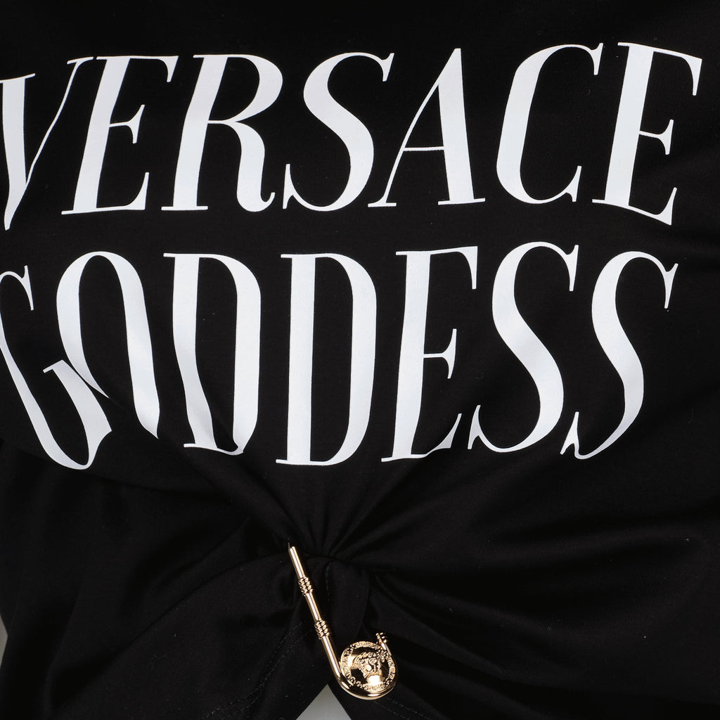 T-shirt T-shirt Safety Pin Versace Nero Femme