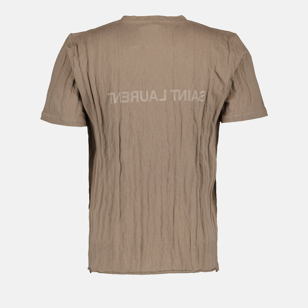 T-shirts T-shirt Saint Laurent Reversed Saint Laurent Marron Homme