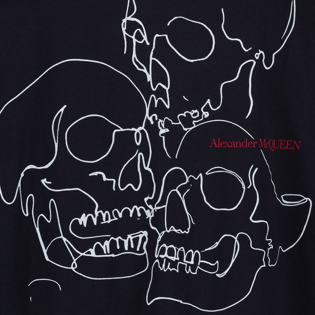 T-Shirts T-shirt Skull Alexander McQueen Blau Homme
