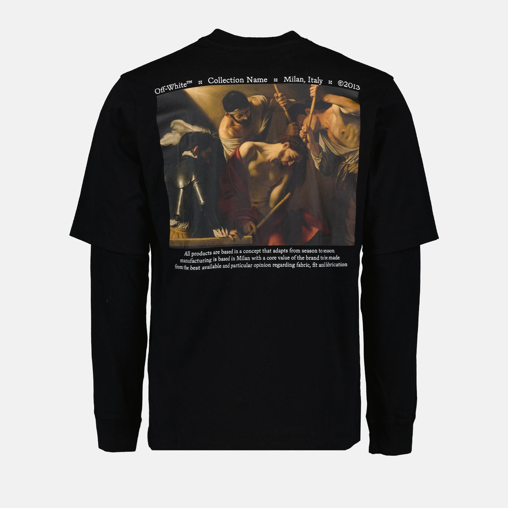 스웨트셔츠 T-shirt superposé Off-White 검은색 Homme