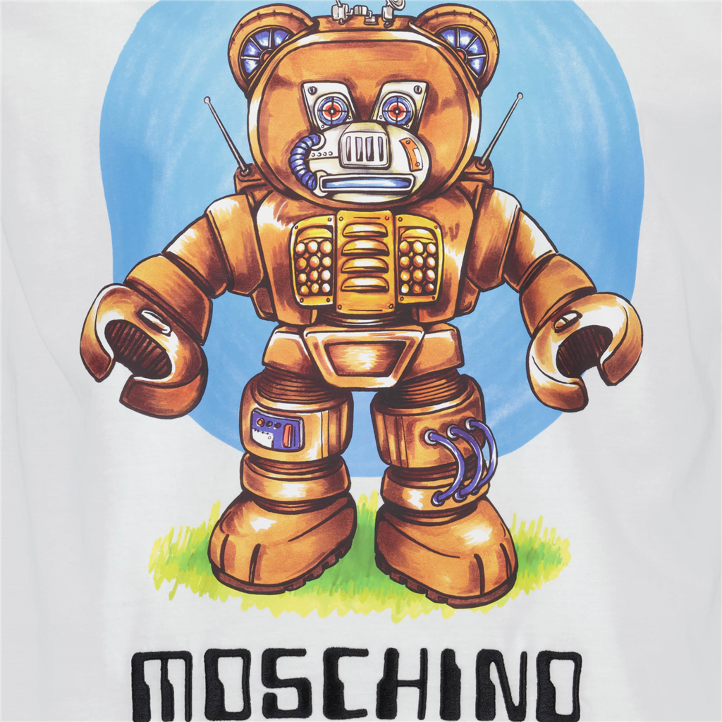 T-Shirts T-shirt Teddy Robot Moschino Weiß Homme