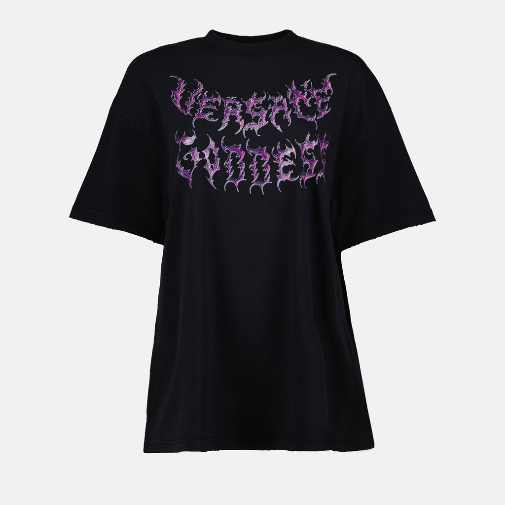 티셔츠 T-shirt Versace Goddess Versace 검은색 Femme