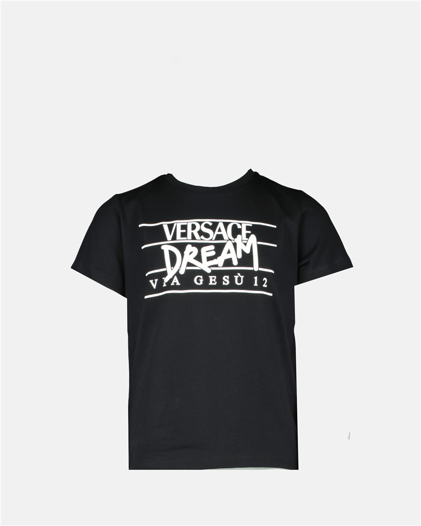 Bekleidung T-shirt Versace Via Gesù Versace Schwarz Kinder