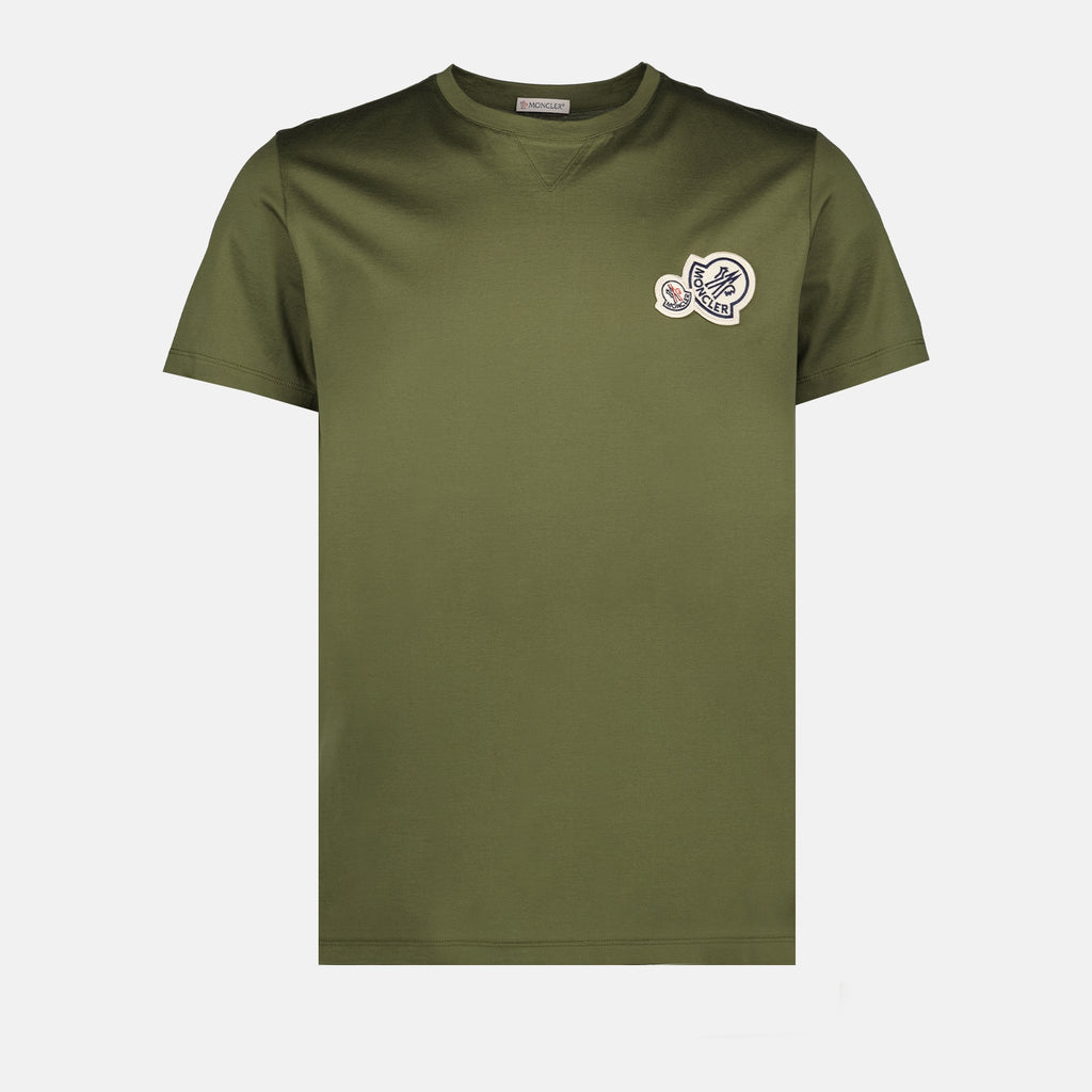 T-Shirts T-shirt à logo double Moncler Grün Homme