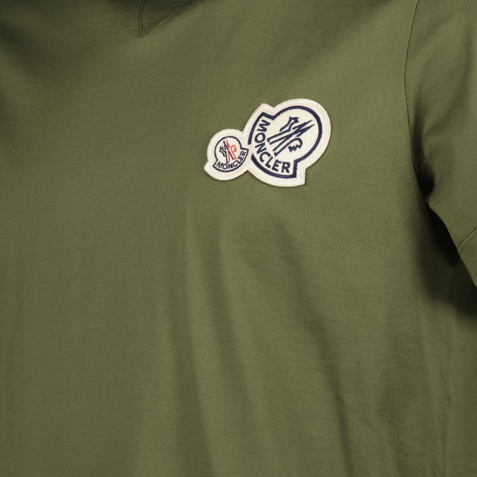 T-Shirts T-shirt à logo double Moncler Grün Homme
