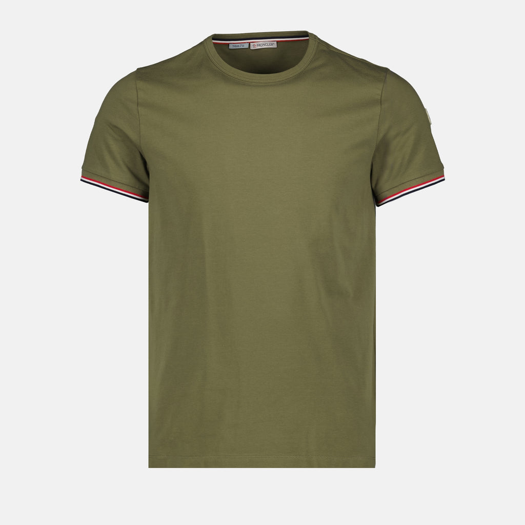 티셔츠 T-shirt à logo et liseré Moncler 녹색 Homme