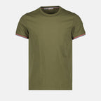 티셔츠 T-shirt à logo et liseré Moncler 녹색 Homme