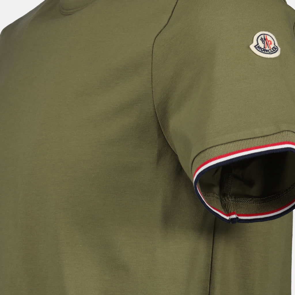 티셔츠 T-shirt à logo et liseré Moncler 녹색 Homme