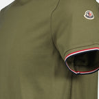 티셔츠 T-shirt à logo et liseré Moncler 녹색 Homme