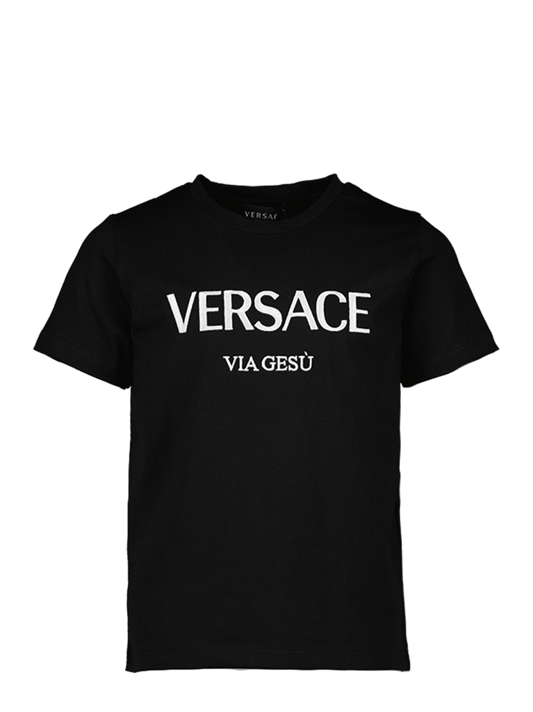 의류 T-shirt Via Gesù Versace 검은색 어린이들