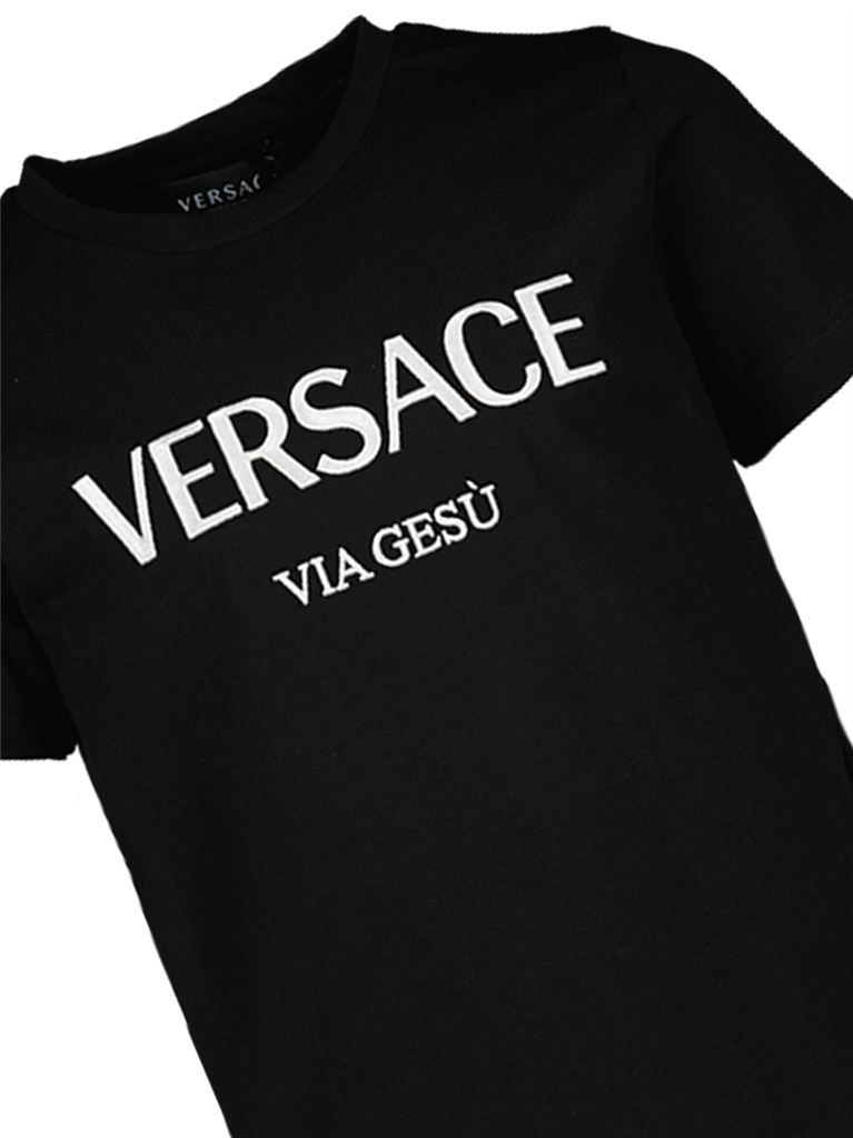 의류 T-shirt Via Gesù Versace 검은색 어린이들