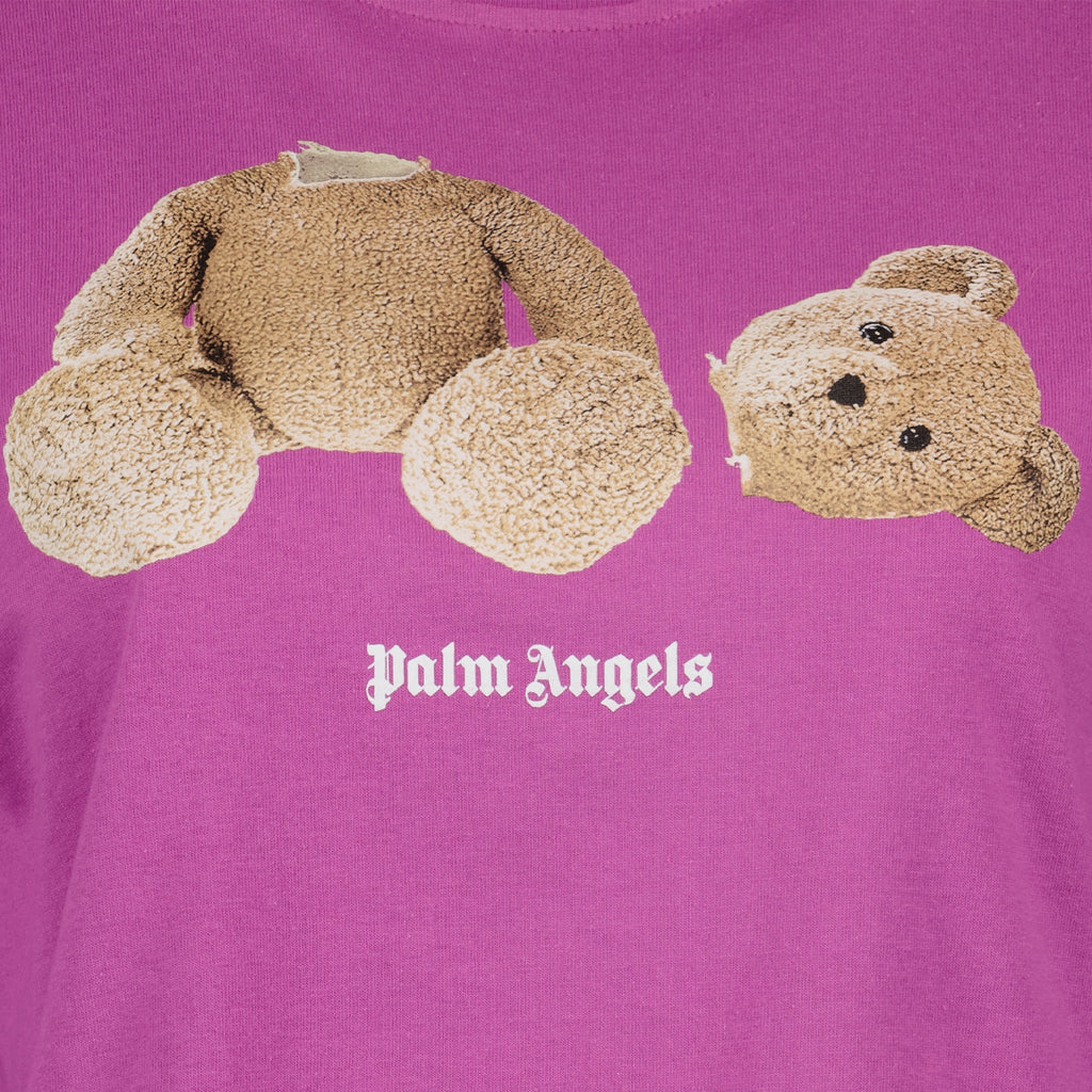 티셔츠 T-shirt crop Bear Palm Angels 보라 Femme
