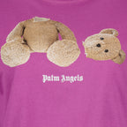 티셔츠 T-shirt crop Bear Palm Angels 보라 Femme