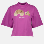 티셔츠 T-shirt crop Bear Palm Angels 보라 Femme