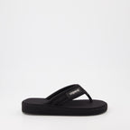 Tongs à logo noir
