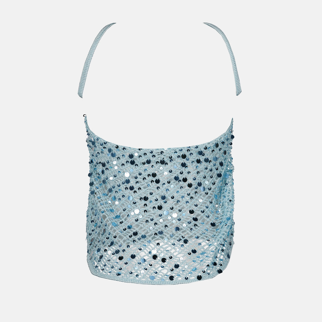 Top Top à sequins Coperni Blu Femme
