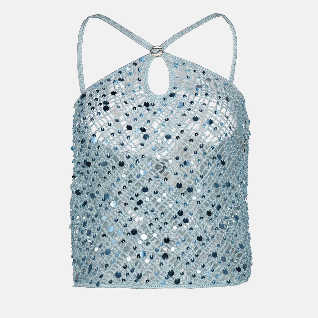 Top Top à sequins Coperni Blu Femme