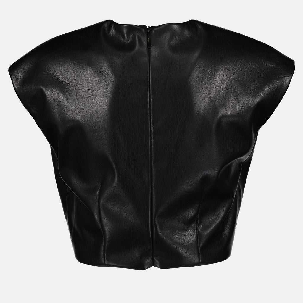 Tops Top en similicuir MSGM Preto Femme