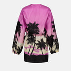 Top Top Stampato Palm Angels Viola Femme