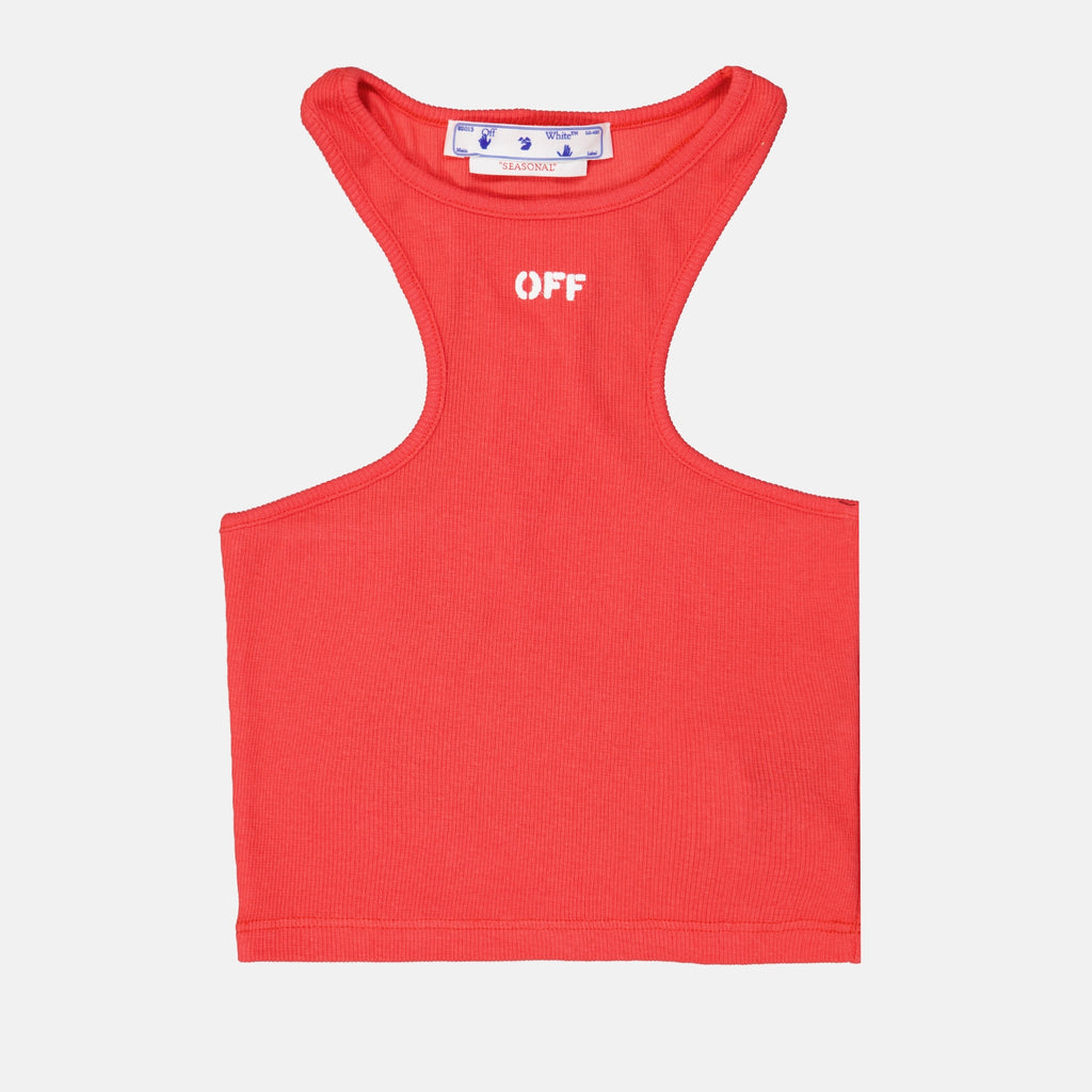 Tops Top Off Stamp Off-White Red Women