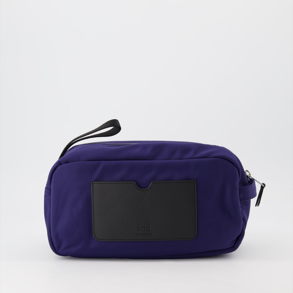 Piccola pelletteria Trousse à logo Ami PARIS Blu Unisex