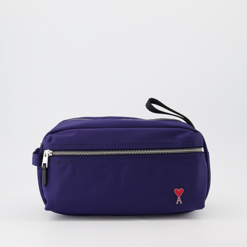 Piccola pelletteria Trousse à logo Ami PARIS Blu Unisex