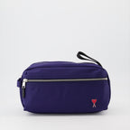 Piccola pelletteria Trousse à logo Ami PARIS Blu Unisex