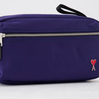 Piccola pelletteria Trousse à logo Ami PARIS Blu Unisex