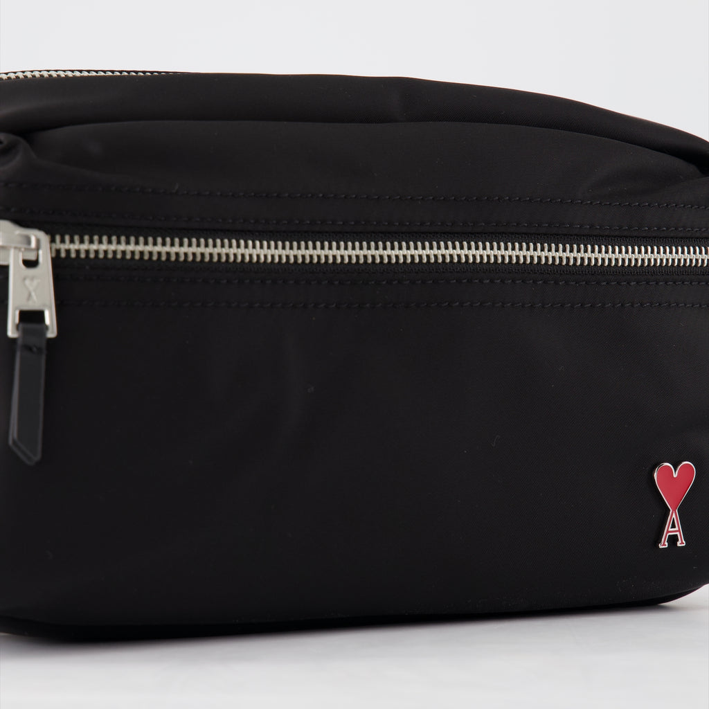 소형 가죽 제품 Trousse à logo Ami PARIS 검은색 남여공용